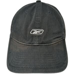Reebok Baseball Cap Black One Size Slideback Embroidered Logo Underbrim Hat